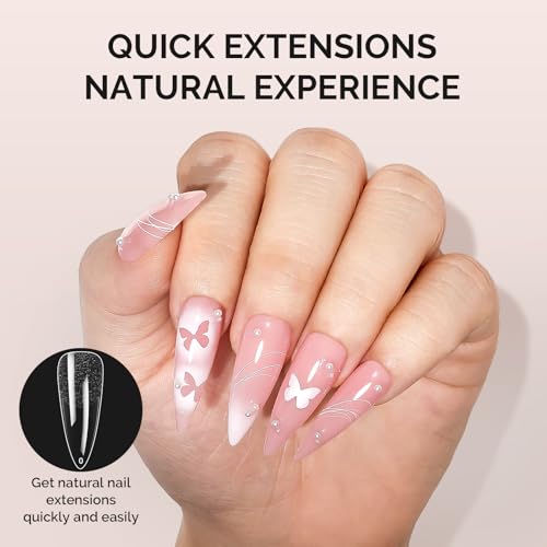 Image of MelodySusie Long Almond Stiletto X Nail Tips - 600Pcs 15 Sizes Clear Acrylic, Half Matte Full Cover Press on Nails for DIY Extension & Salon Use, Pre-Shaped for Long-Lasting Manicure