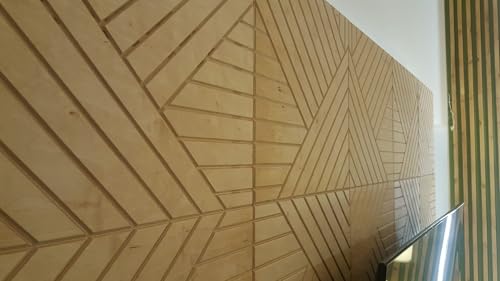 Rombis 3D-Wandpaneele aus Holz 50x50 cm - Raute Holzwand Dekoren Wandverkleidung Deckenpaneele Platten Paneele Wanddeko Wandtattoos Holzpaneel - Vintage Rhombus Echtholz 6mm stärke (Lack Links)