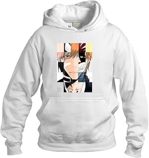 سويت شيرت انيمي بليتش ميني كوروساكي ايشيجو توشيرو مقاس 8 XL ، رمادي ياقة عالية جدًا للبالغين من الجنسين