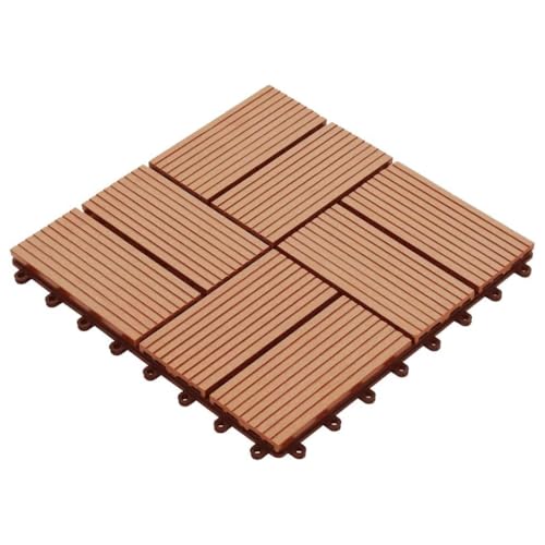 INLIFE Carreaux de terrasse 22 pcs 30 x 30 cm 2 m² WPC Teck-277809