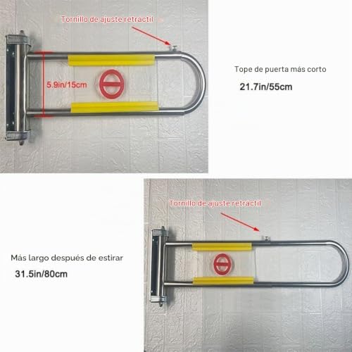 Miniatura 2 de Juannest Supermercado Cajero Puerta Unidireccional, Puertas De Seguridad Acceso Metálica, Biblioteca Barrera Resorte Entrada Automático Para Comerciales Compras Almacenes Centros Silver Clear
