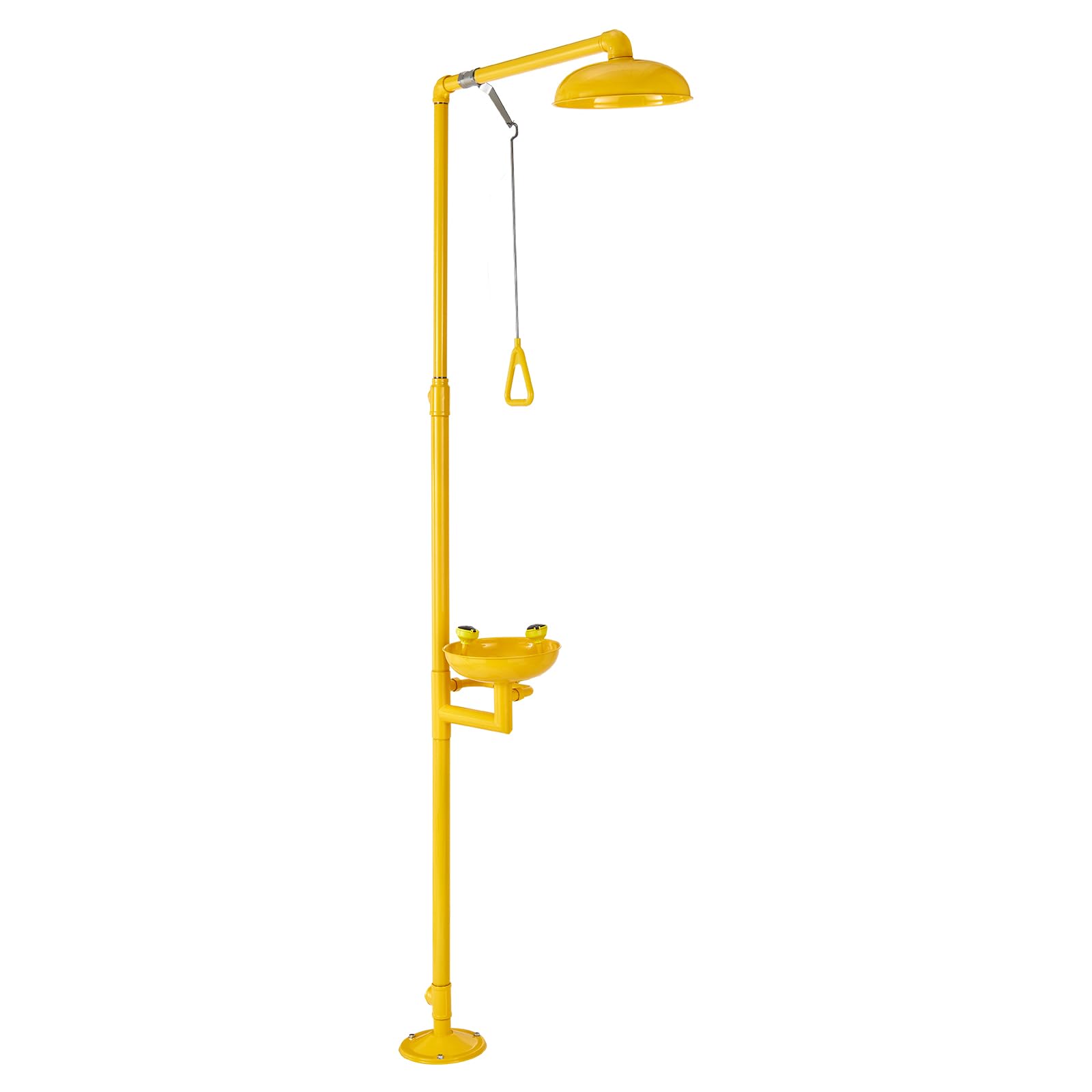 VEVOR Stazione Lavaggio Oculare Emergenza 870x400x2330 mm Lavaocchi Doccia Acciaio Inossidabile 304 Giallo