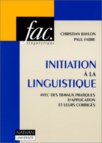 Initiation à la linguistique