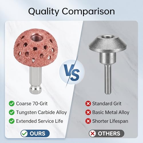 Image of Tire Buffing Wheels, 38mm Tungsten Alloy Tire Grinder Wheel with Linking Rod Tire Repair Grinding Kit
