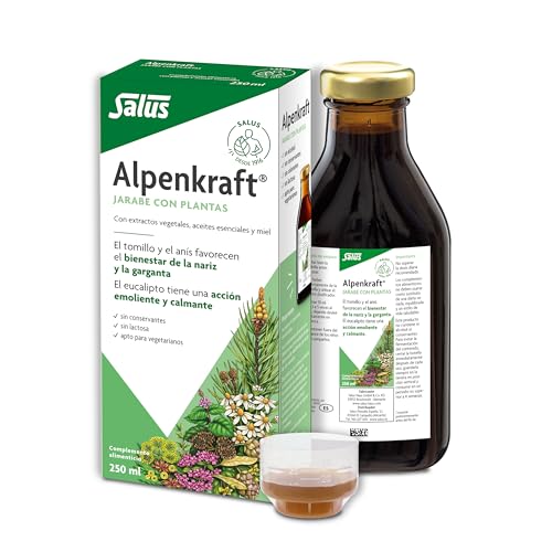 Salus - Alpenkraft Jarabe Herbal, en Formato de 250 ml, con Extractos de Plantas y Aceites Esenciales, con Miel, para Cuidar y Proteger las Vías Respiratorias