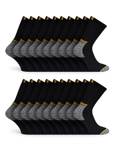 Basic Treasure Lot de 10 paires de chaussettes de travail pour homme, chaussettes fonctionnelles,...