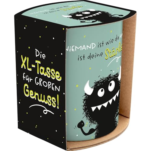 H:PPY life XL-Tasse Monster mit Spruch Stärke | Große Tasse aus Porzellan, XL Jumbo-Tasse, 60 cl, Tasse mit Spruch | Geschenk, Freund, Freundin | 74162 – Bild 4