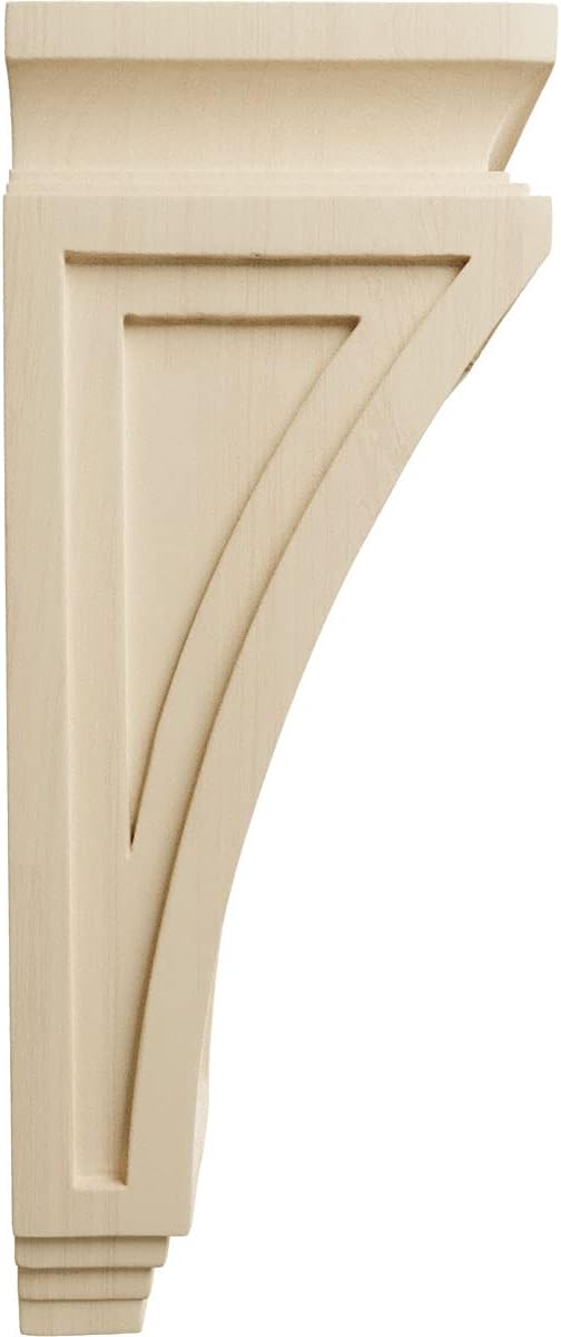 Ekena Millwork COR06X04X12ARRW Arts and Crafts Wood Corbels, 6"W x 4 3/4"D x 12"H, Rubberwood
