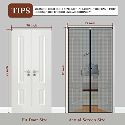 image for Yotache Magnetic Screen Door Fits Door Size 70 x 79, Screen Size 72