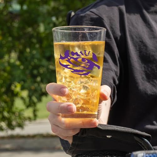Image of Logo Brands NCAA 16 oz Pint Glass - Durable Glass With Bold Team Color- Chip-Resistant Rim Drinkware For Fans, Tailgates, Home Bars & Everyday Use