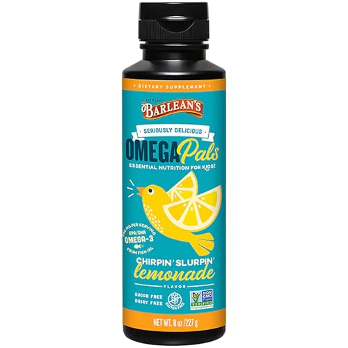 Barlean’s Lemonade Omega Pals Kids Omega-3 Fish Oil, 540mg EPA & DHA, 8oz