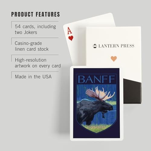 Baraja de 52 cartas Póker Banff Canadá Alce Noche miniatura 3
