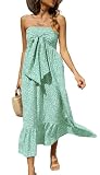 Aifer Women's Strapless Bohemian Floral Printed Dresses Tube Top Off Shoulder Homecoming Flowy Long