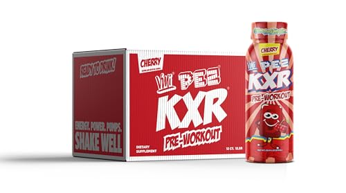 Image of VMI Sports KXR High Stimulant Ready to Drink Pre-Workout | 400mg Caffeine 6g Citrulline 3.2g Beta-Alanine | Delicious - Convenient | 12 ct - 12.5 oz Bottles (12 Count, PEZ Cherry)