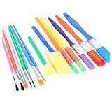 Kit de peinture pour enfants : les manches sont faciles à prendre en main pour une excellente maniabilité et un contrôle optimal des pinceaux pour les enfants, pinceaux en éponge pour les activités manuelles