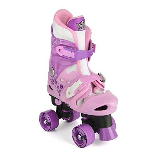 Xootz Quad Patines Ajustables y Acolchados para niña Rosa Rosa y Morado Talla:Size 3-5