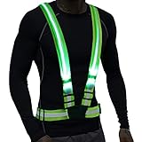 Leapaard-LED Reflective Running Vest, 360°Highlight Reflective Vest is Used for Safety Warning When Men/Women are Running or Riding a Bicycle/Motorcycle at Night…