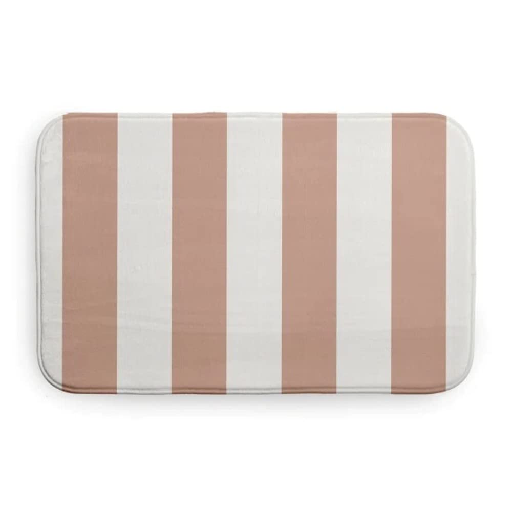 Modern 1 Piece Ultra Plush Bath Rugs for Bathroom Size 21 W x 34 L Non-Slip Backing Stripes
