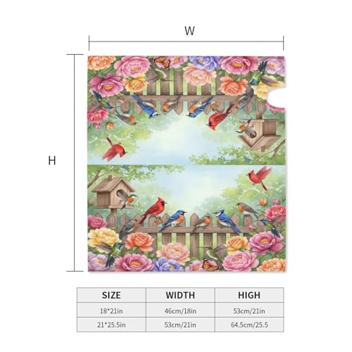 Image of Colorful Flowers and Birds Mailbox Cover Magnetic Spring Summer Seasonal Waterproof Mailbox Wraps Post Letter Box Decor 21x18 in