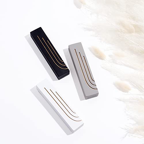 Suri Modern Mezuzah With Printed Scroll For Door - White Concrete Base With Gold Shin Mezuzah Case - 4 Inch Jewish Mezuza Cover With A Gift Box - Judaica Gifts #TOP5