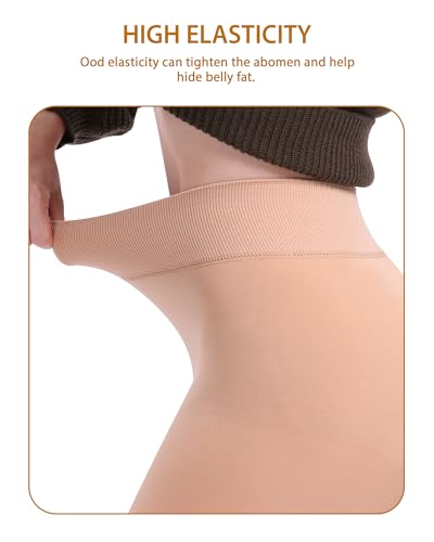 Image of CHRLEISURE Women's Fleece Lined Tights - Fake Sheer Warm Pantyhose Thick Winter Leggings