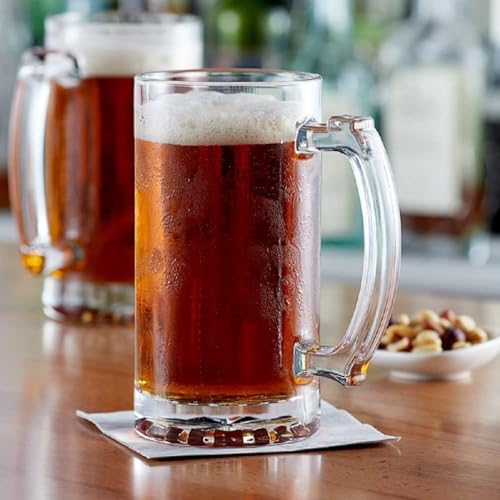Image of WRINGO Big Beer Mugs Set of 2, 500ML Glass Mug with Handle, Large Big Heavy Mugs for Freezer, Multipurpose Mugs, Dishwasher & Microwave Safe (BR-08)