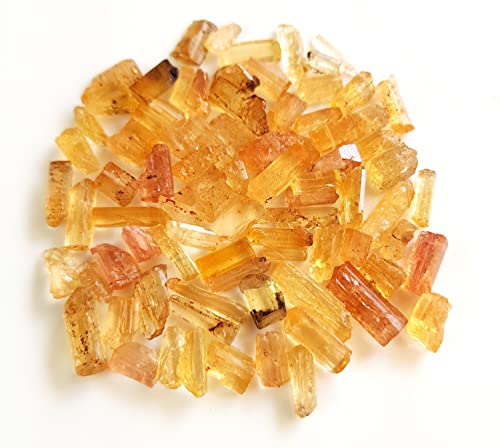Natural Imperior Topaz Gemstone Rough | Gemstone Raw Crystals | Loose Gemstone Sticks Minerals Size 6-15 Mm 10 Piece Gemstone [Gsku-29] #TOP4