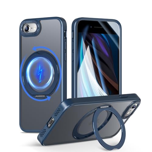 MINIKA iPhone SE3 iPhone SE2 �p �P�[�X Magsafe �Ή� 360�x��] �X�^���h�t�� ���@�\ �X�}�z�P�[�X ��Phone ��2/��3 �P�[�X �ČRMIL�K�i �ϏՌ� �w��h�~ ���ϖh�~ �}�O�Z�[�t �����O �}�O�l�b�g���� 