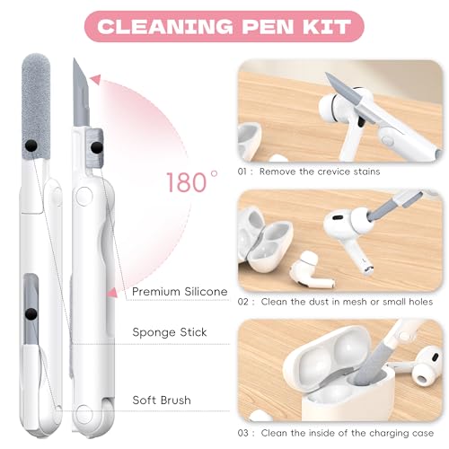 Image of for Airpods Pro 2 Case Cover, Compatible with Airpods Pro Case 2nd Gen USB C Charging Port, Clear Soft Transparent Military Grade Shockproof Case, Clear Pink | Highly Transparent Anti-Yellowing TPU,Shockproof,Scratch-Resistant,Travel-Ready Keychain Cover for Work,Gym,pink