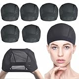 Smilco Mesh Wig Cap 6 Pack Stretchable Mesh Dome Caps for Wigs(Black)