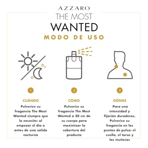 Miniatura 5 de Azzaro The Most Wanted Intense, Agua De Perfume En Vaporizador Spray Para Hombre, Fragancia Amaderada Oriental, 100 Ml