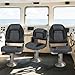 Goplus 3-Pack Folding Boat Seats, 2 High-Back & 1 Low-Back Bass Boat Chairs w/ 28D Soft Sponge Padding, Waterproof PVC Leather, Aluminum Hinges, Fold-down Fishing Sightseeing Canoe Cabin Seating