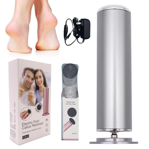 Removedor Eléctrico de Callos para Pies, Removedor Eléctrico de Callos con Regulador de Velocidad y 60 Discos de Lijado, Dermave Foot Grinde para Hombres y Mujeres, Gris miniatura 1