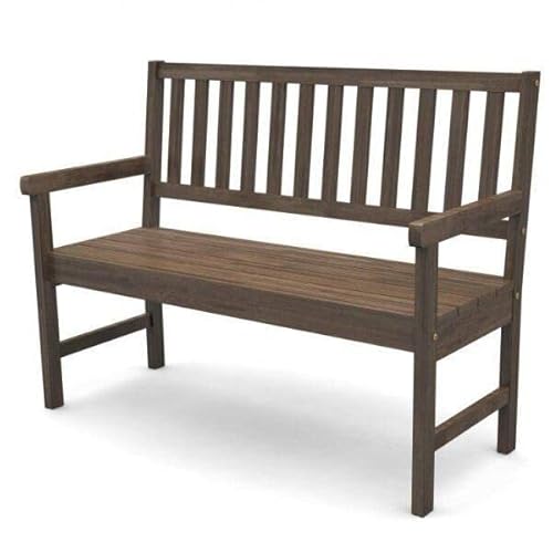 Conjunto Bancos de Jardim 2 Lugares e 1 Lugar Rústico com Encosto Envelhecido Móveis Meneghetti Móve