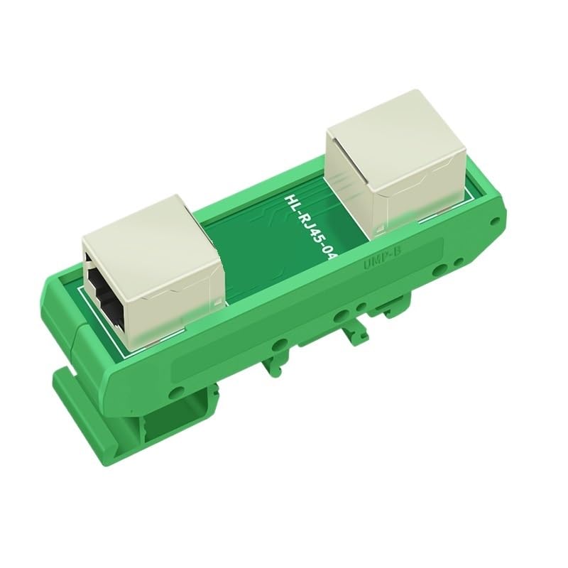 HL-RJ45-04 RJ45 48V Female 8P8C Breakout Board with DIN Rail Mounting Bracket(Vertical)