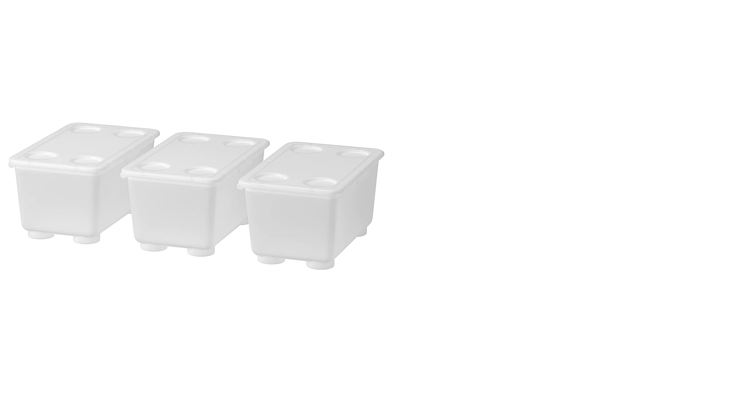 Ikea Box with Lid, Transparent17x10 cm (6 ¾x4") Pack of 3 Piece