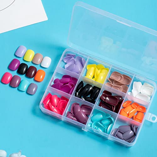 COLORBIRD ネイルチップ ショート 12色 ケース付 黒 ピンク 青 シンプル おしゃれ