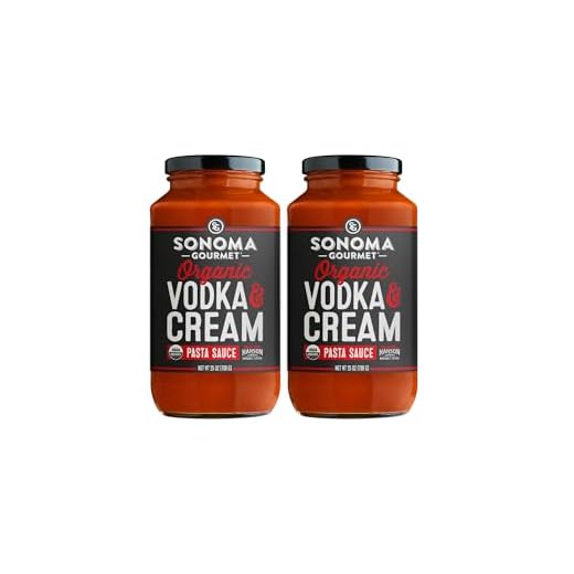 Sonoma Gourmet Vodka & Cream Pasta Sauce | USDA Organic, Non-GMO, Gluten-Free and No Sugar Added | Made Fresh Ingredients | 25 Ounce Jars (Pack of 2)