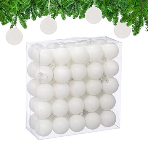 Relaxdays Weihnachtskugeln 50er Set, Weihnachtsdeko, Mattes Design,...