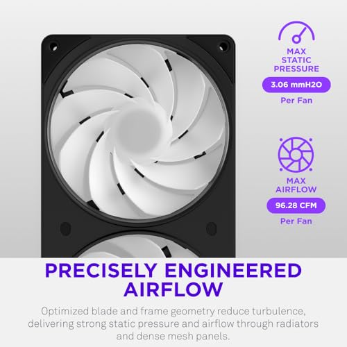Image of NZXT F420 RGB Reverse - 420mm Single-Frame Reverse Fan - Black