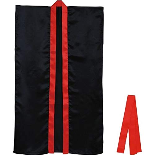 アーテック ソフトサテンロングハッピ L 黒/赤襟  014450