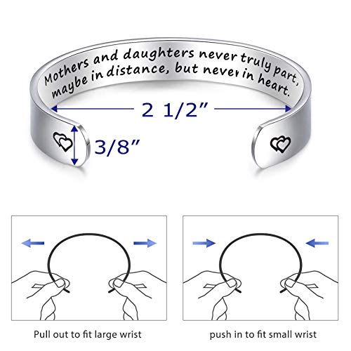 Lparkin Mom Gifts Bracelets Mothers And Daughters Never Truly Part Maybe In Distance But Never In Heart Moms Bracelet Gift From Daughter #TOP3