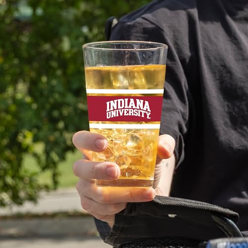 Image of Logo Brands NCAA 16 oz Pint Glass - Durable Glass With Bold Team Color- Chip-Resistant Rim Drinkware For Fans, Tailgates, Home Bars & Everyday Use