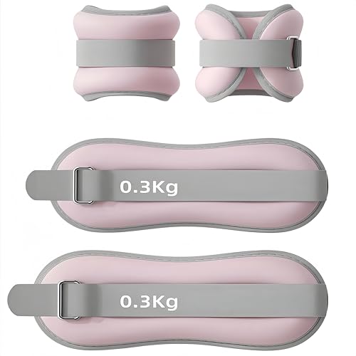 2 stuks polsgewichten, enkelgewichten, polsgewichten, voetgewichten, pilatesgewichten voor benen en armen, pols, handgewichten, roze
