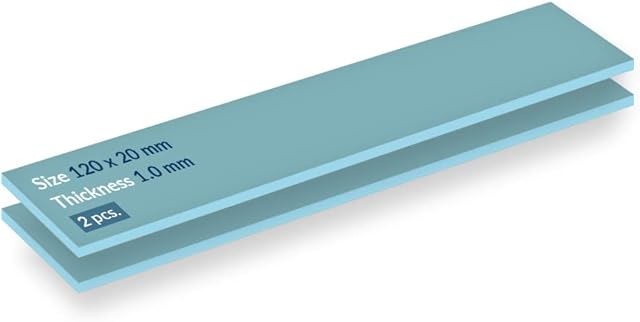 ARCTIC TP-2 (APT2560): Economic Thermal Pad, 120 x 20 x 1.0 mm (2 Pieces) - Thermal pad, Excellent heat conduction, Low hardness, Ideal gap filler, Easy installation, Safe handling - Blue