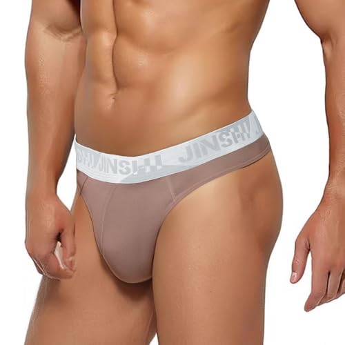 JINSHI Men's Thongs Underwear Sexy Bamboo G String Mens Low Rise Breathable Sport T-Back Bulge Pouch Stretchy Tanga Plus Size2