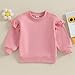 Toddler Baby Girl Casual Solid Color Ruffle Sweatshirt Crewneck Long Sleeve Tops Pullover Kids Child Infant Clothes (A Pink, 6-12 Months)
