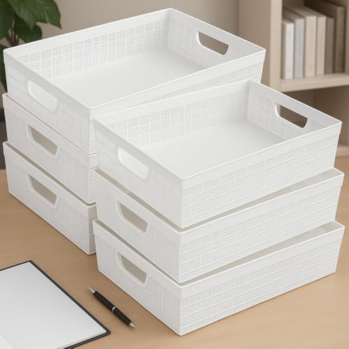 Kit 6 Cesto Organizador Plástico Design Juta Multiuso Cozinha Ban...