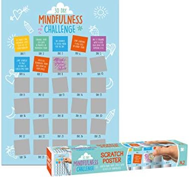 30 Day Mindfulness Challenge Scratch Poster - Help Beat Stress, Anxiety and Boost Your Mood
