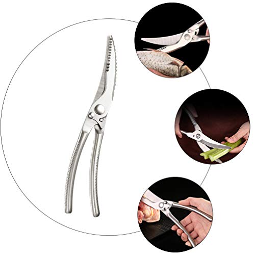 HEMOTON Tesoura de cozinha resistente para tesoura de cozinha para uso pesado, tesoura de aço inoxid